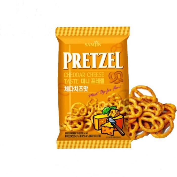 "New" Samjin Pretzel Korea Beef Spicy, Seafood, Cheese, Wasabi, Choco
