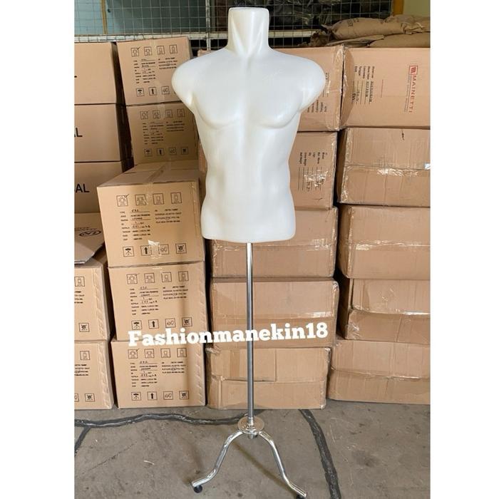 Manekin Pria Otot Dewasa Setengah Badan + Patung Baju Pria + Patung Pria Plastik + Display Baju Pria