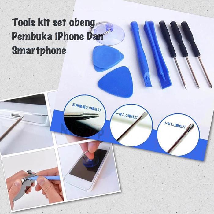 Obeng Kit Set Alat Pembuka Lcd Hp Ganti Baterai Iphone Android Casing Opening Tools 8 In 1