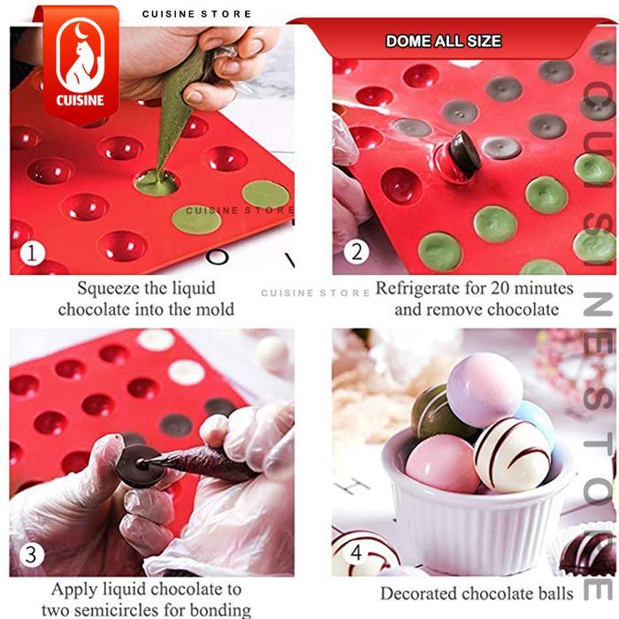 Cetakan Silikon Coklat Bulat Half Ball Bola Puding Esjelly Nastar Cake