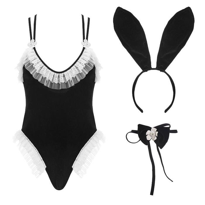 Sexy Lingerie Cosplay Nakal Bunny Girl Seragam jumpsuit A5080
