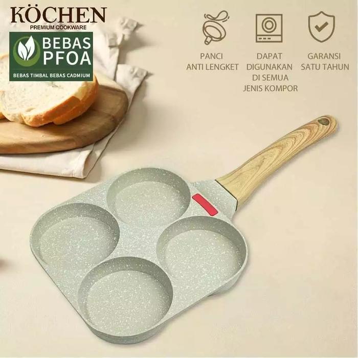 Egg Pan 4 Lubang Granite Anti Lengket Kochen Cookware