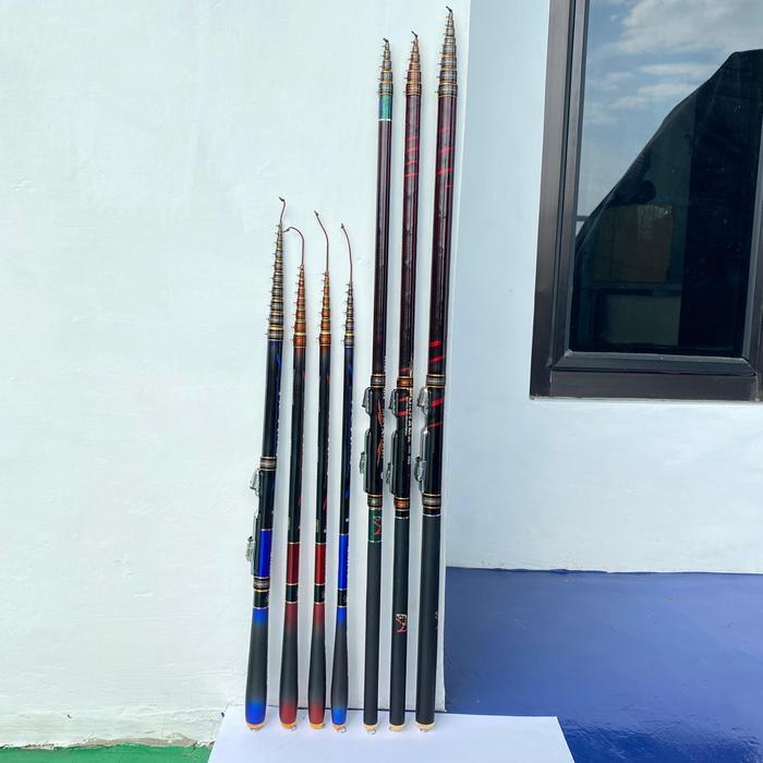 DISKON Joran tegek Set Kolong Carbon Ruas Pendek dan Panjang Ringan dan Kuat Medium Action READY