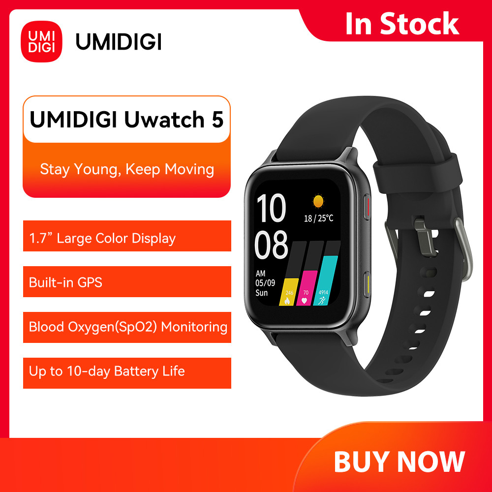 UMIDIGI Uwatch 5 GPS 5ATM Waterproof  Bluetooth SmartWatch Fitness Heart Rate Blood Oxygen Monitor f