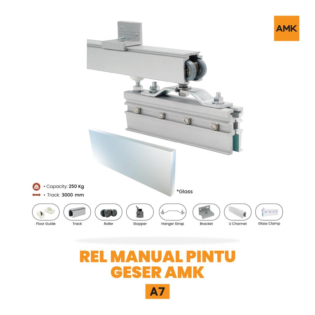 Aksesoris Rel Sliding AMK A7 Glass, Aksesoris