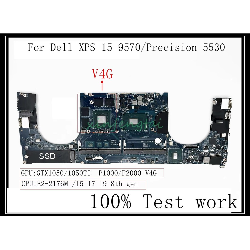 LA-G341P For Dell XPS 15 9570/Precision 5530 laptop motherboard with I5 I7 I9 E2-2176M CPU
