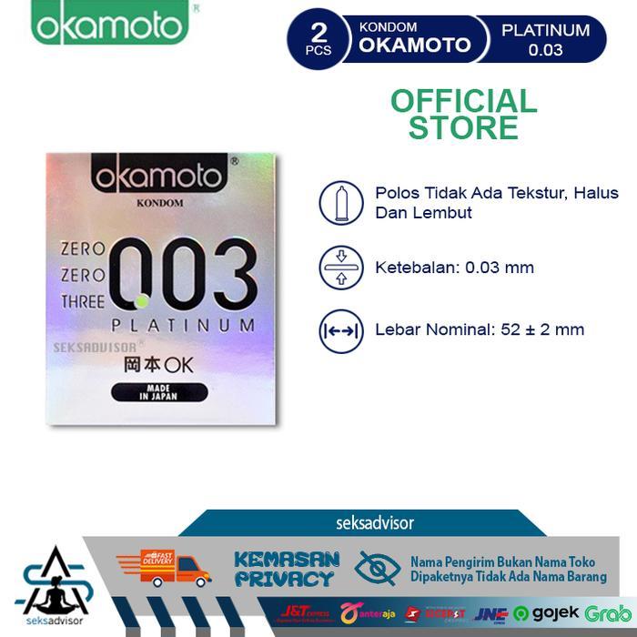 Dexie_Store Kondom Okamoto Platinum 003. Condom Tipis Super Thin 0.03 - 2 Pcs