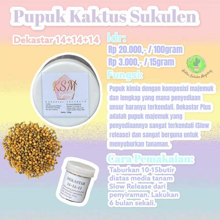 Zico Stored Dekastar Pupuk Slow Release Seimbang 14+14+14 Pupuk Kaktus