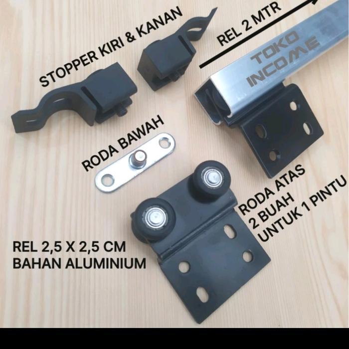 Premium Rel Dan Roda Pintu Sleding Gantung Geser / Sliding B 004 Single 2M Original