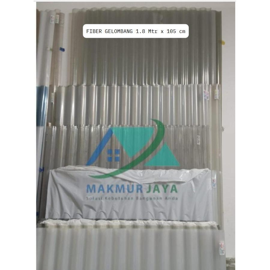 Fiber gelombang + UV protec 1.8m lebar 105cm / Atap plastik transparan Gratis Ongkir