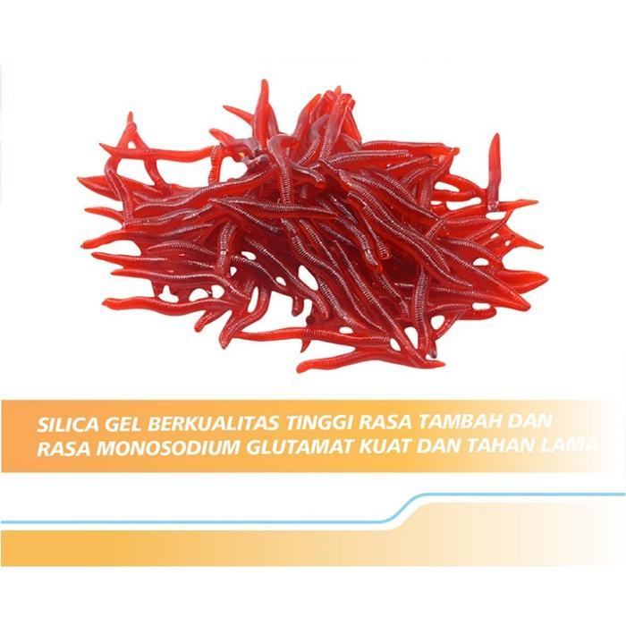 Josh Pancing - 10Pcs Umpan Pancing Cacing Merah Fishing Worm Soft Lure