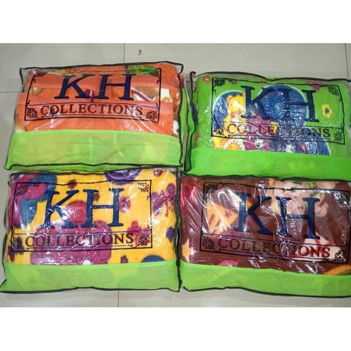 Selimut Amanda 145x195 Bahan Katun Lembut Hangat (dapat BONUS handuk)