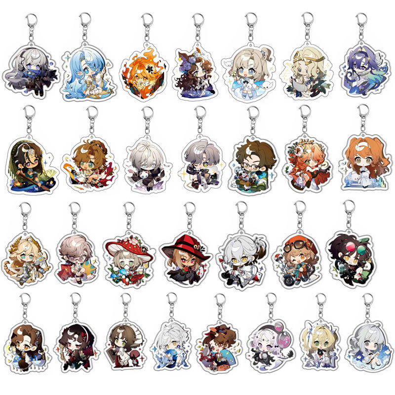 New Game Reverse:1999 Keychain Cartoon Figure Vertin Medicine Pocket Schneider Sonetto Key Holder