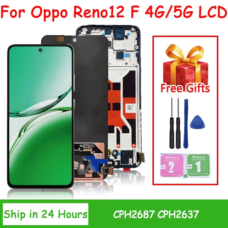 6.67"Super Amoled For Oppo Reno12 F 4G Lcd Cph2687 Display Touch Screen Digitizer For Reno 12F 5G