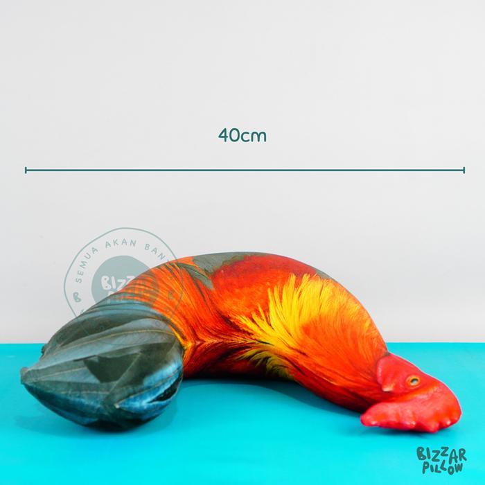 "New" Bizzarpillow Bantal Karakter Ayam Jago Cemani Size M BZ476