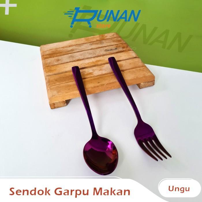 Sendok Makan Set Ungu Sendok Garpu Alat Makan Korea Set Cutlery Hotel