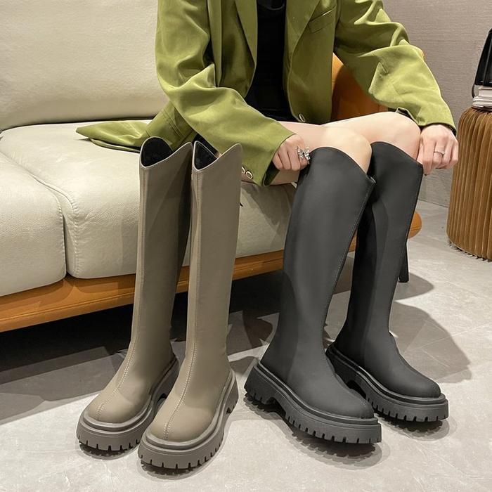 Pinkey P221 Sepatu Boots Kulit Sintetis Panjang Wanita Fashion Sepatu Bot Setinggi Lutut Wanita