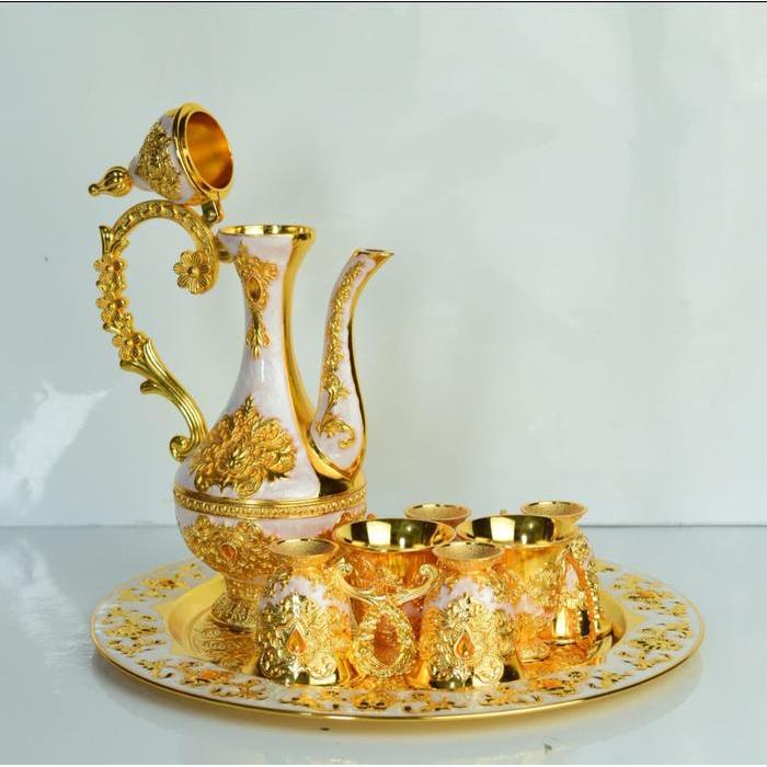 Teko Arab Aladin Set Gold Warna Emas Ornament Satu Set Lengkap Teko Aladin Mewah Khas Arab Teko