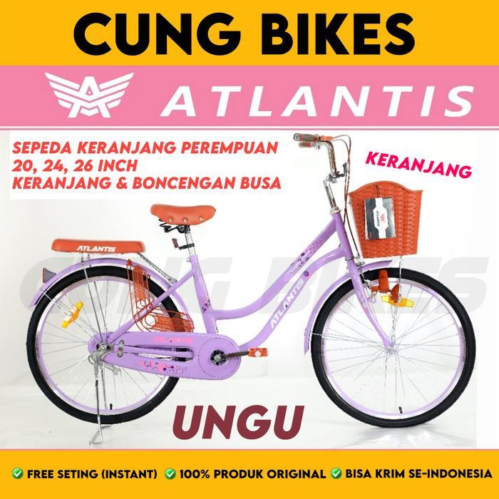 Sepeda Keranjang perempuan Dewasa mini Ukuran 20 24 26 Inch ATLANTIS 2025 Boncengan
