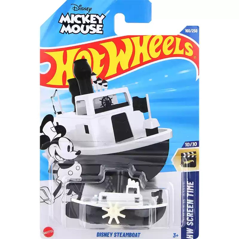 2025H Original Hot Wheels Car Steamboat Toys For Boys 1/64 Diecast Voiture Alloy El Hw Mickey Mouse