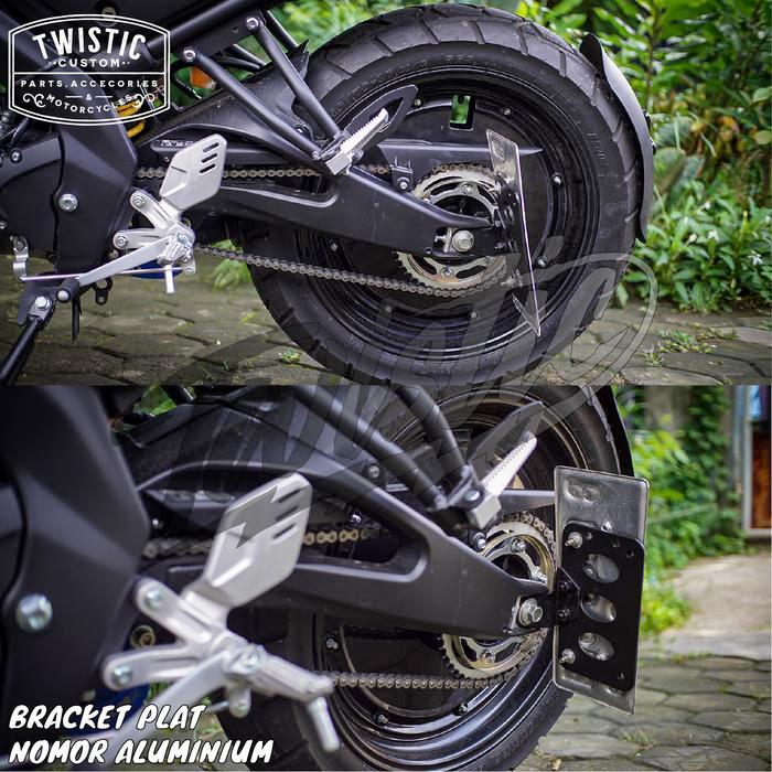 Bracket Breket Dudukan Plat Nomor Nopol Samping Belakang Aluminium Motor W175 Benelli Patagonian
