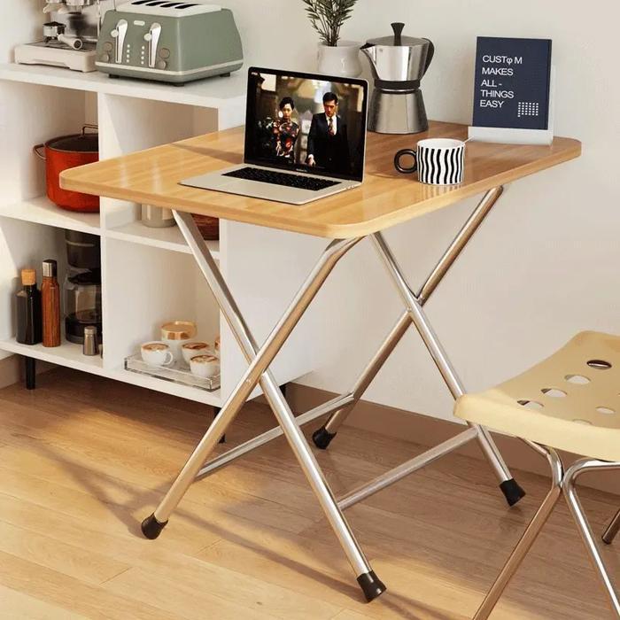 Mehaa Meja Lipat Kayu 80X80 Dan 60X40/Meja Makan Lipat/Meja Makan Portable/Meja Lipat Serbaguna