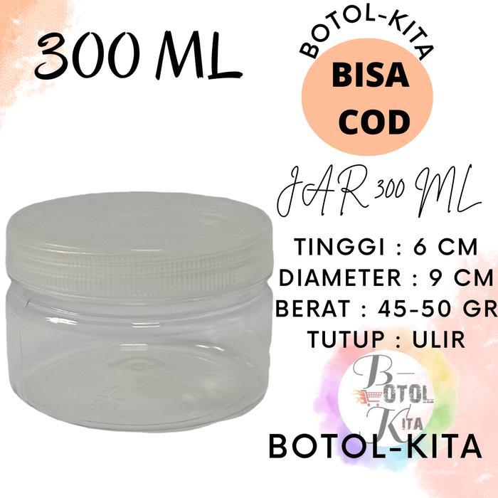 TOPLES TABUNG 300ml / Jar 300ml / Toples plastik 300ml