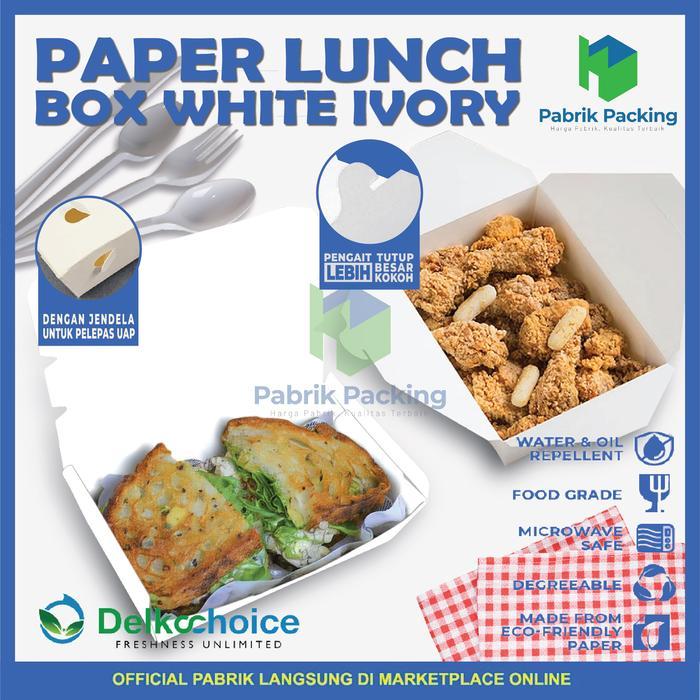 Paper Lunch Box / Rice Box Food Pail Kotak Tempat Makan Kemasan Take Away Satuan Termurah