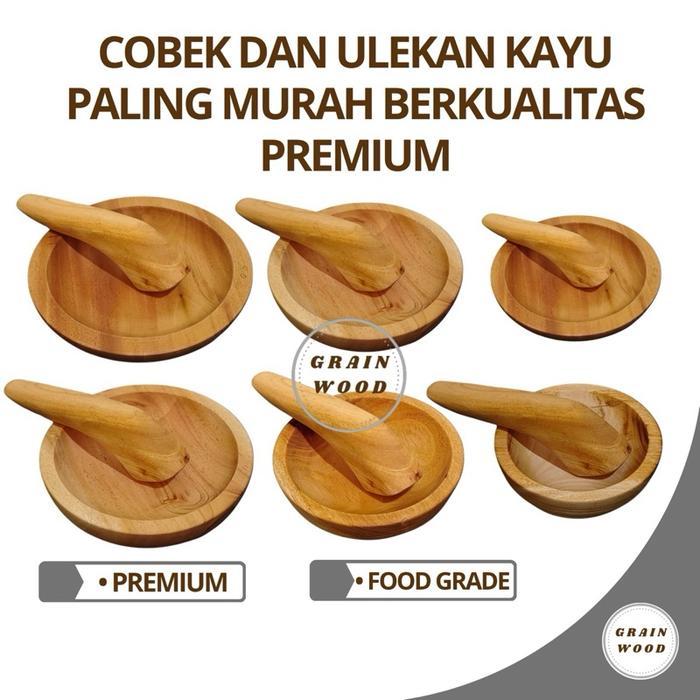 PROMO Cobek Dan Ulekan Kayu Premium Satu Set Cobek Kayu Ulekan Kayu Cobek Ulekan Kayu Satu Set