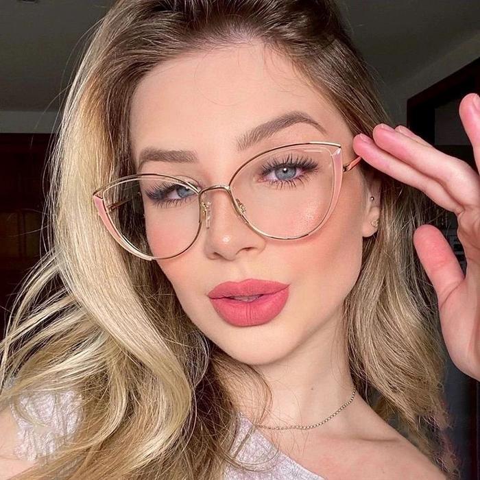 Kacamata Wanita Frame CatEye 95721 Lensa Photocromic AntiRadiasi Minus