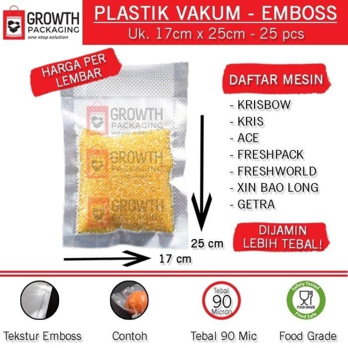 (PROMO RAMADHAN) PLASTIK VAKUM/VACUM EMBOSS 17X25 + PLASTIK VAKUM PREMIUM TERMURAH TERLARIS