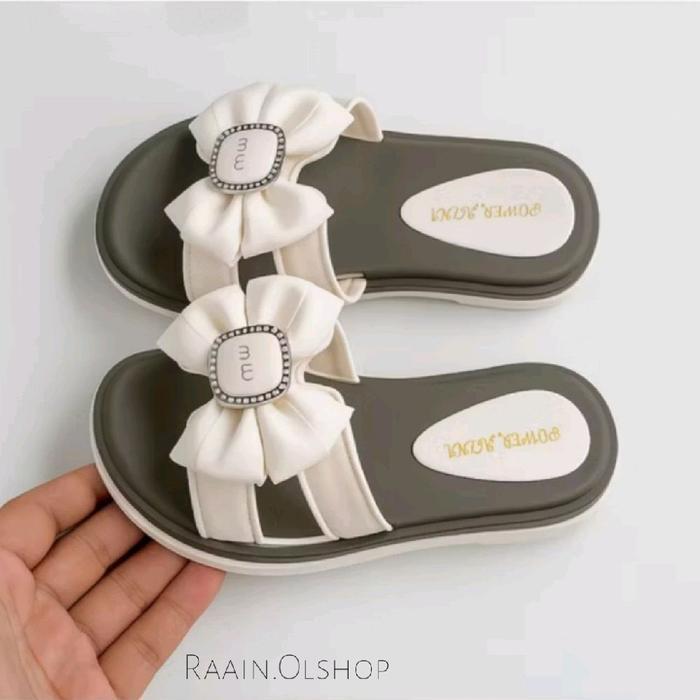 Rds - Sandal/Slop Fashion Anak Perempuan Sandal Import Anak Motif Pita Sendal Flat Karet Jelly Alina