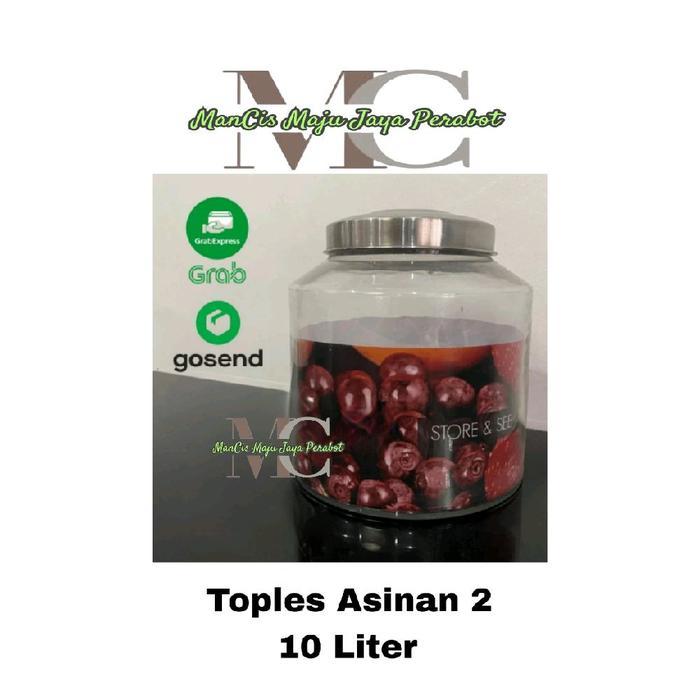 Toples Kaca Asinan 2 Seal Dlx 10 Liter / Toples Makanan Serbaguna Toples Kerupuk Populer