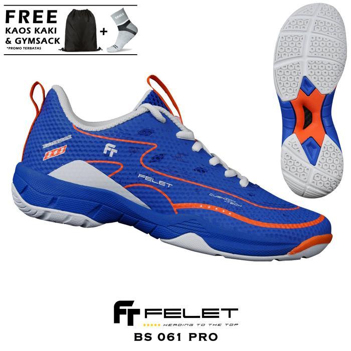 Sepatu Badminton Felet BS 061 PRO Original Warna Biru Sepatu Bulu Tangkis Felet