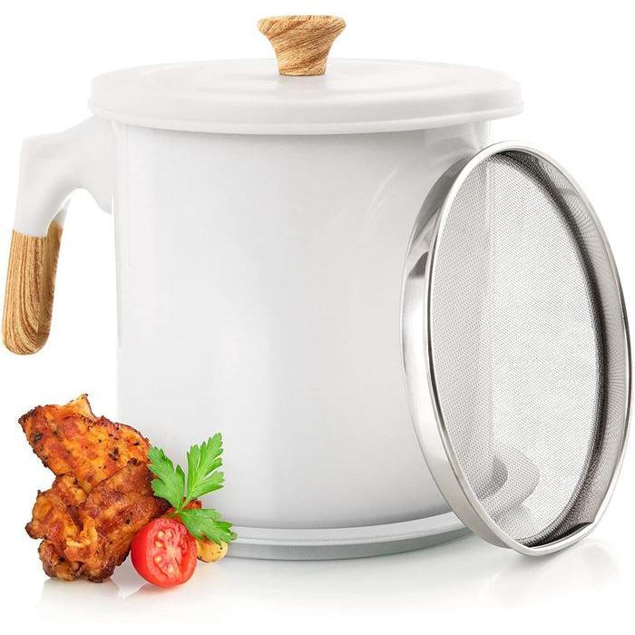 Oil Pot Putih Wadah Penyaring Minyak Bekas Oil Pot Penyaring Minyak