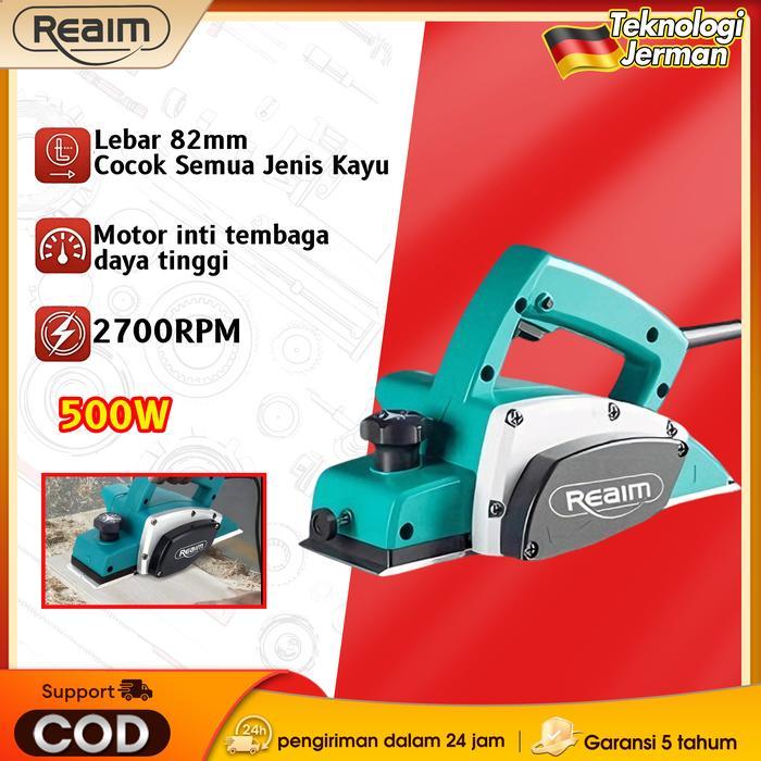 REAIM Mesin Serut Kayu Planer Listrik 900W Alat Pertukangan Kayu untuk Memoles Memotong Meratakan