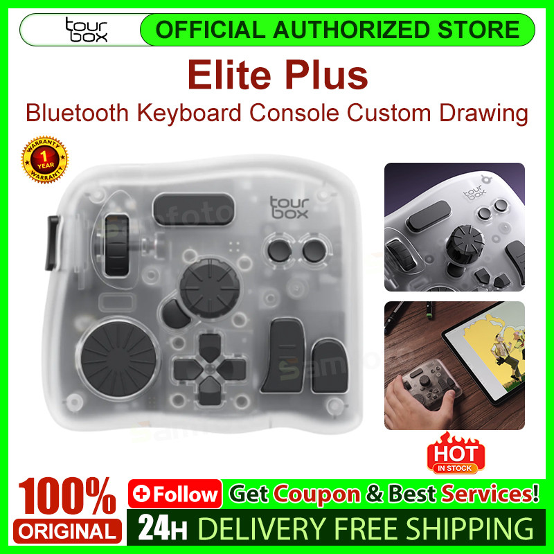 JUAL  TourBox Elite Plus Bluetooth Keyboard Console Custom Drawing CSP iPad Mini Keyboard Portable C