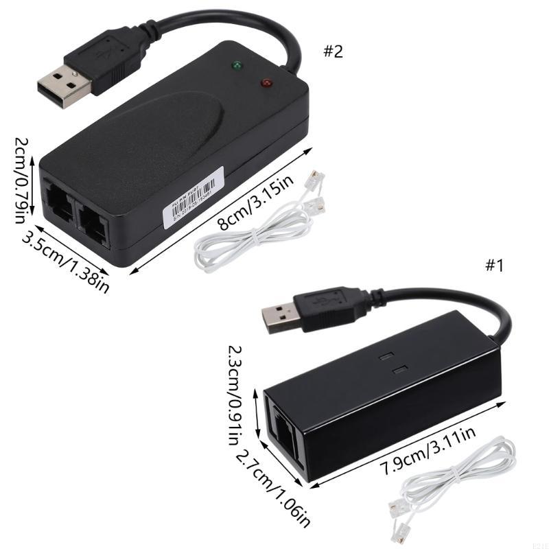 1pc Fax Modem,Single/Dual Port USB2.0 56K External Modem Driver, Plug and Play USB Modem, Standard