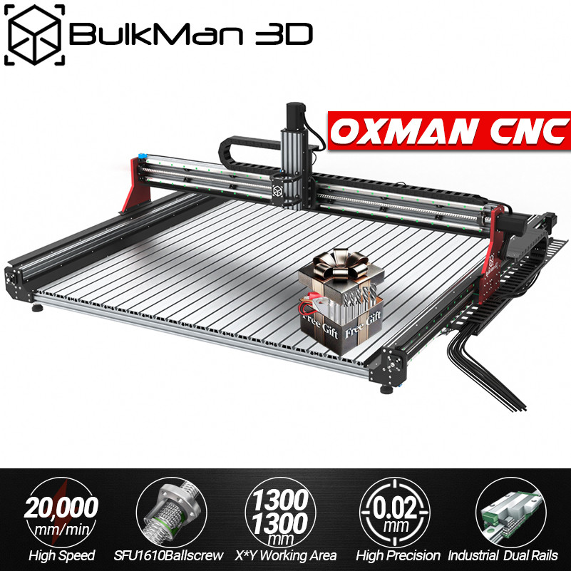 BulkMan3D OXMAN CNC Engraver 4-Axis SFU1610 Ball Screw Precision Router Machine for Metal Wood
