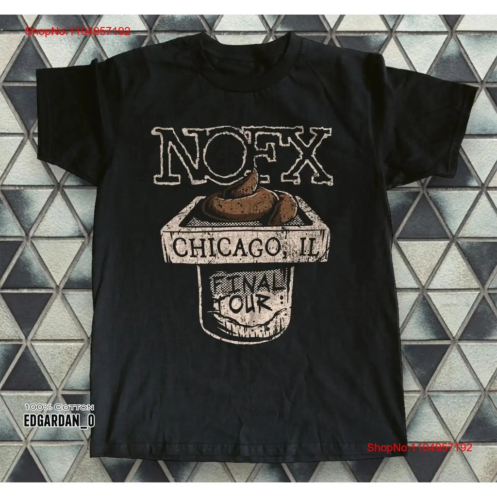 NOFX Final Tour Chicago 2024 Heavy Cotton Black T shirt Size S 5XL vintage Washed homme Versatile