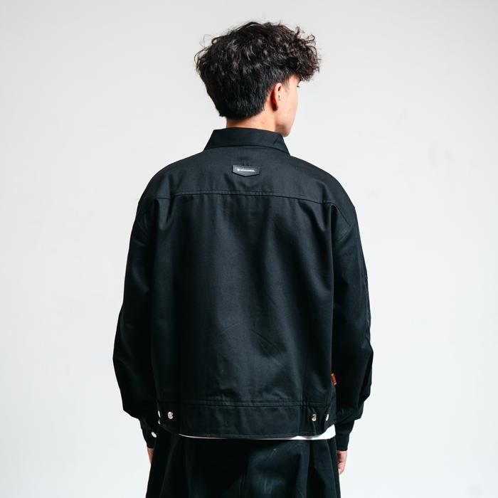 SAINANGEL - CROWN WORK JACKET HOOK ZIPPER BLACK ON BLACK