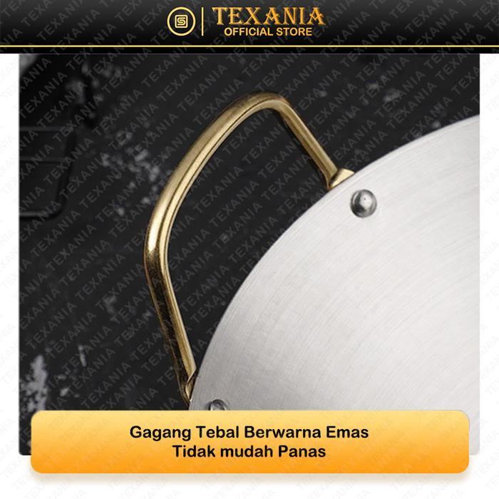 [Premium Dapat 3 Wajan] Texania Wajan Kuali Stainless Tebal Anti Lengket - Wajan Resto - Wajan Hotel