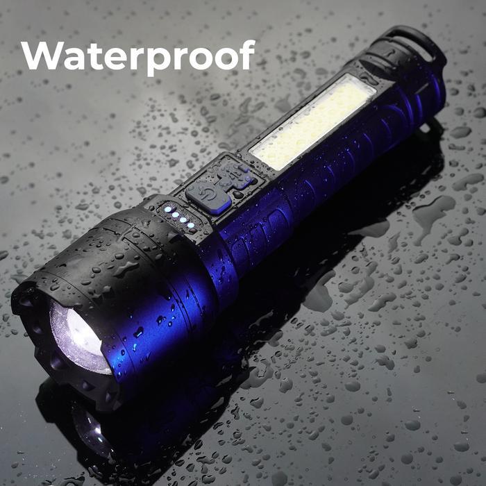 Suksestech Senter Zoom In Zoom Out Senter LED+COB 4 Mode Cahaya Senter-T058