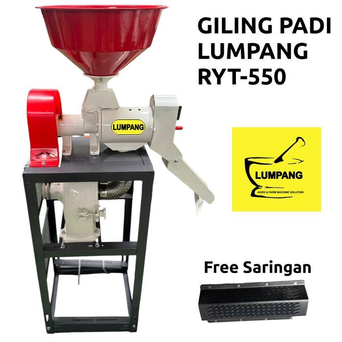 Mesin Giling Padi Jadi Beras Lumpang RYT 550 Penepung Biji Kopi Jagung Lumpang RYT-550 Engine 7HP