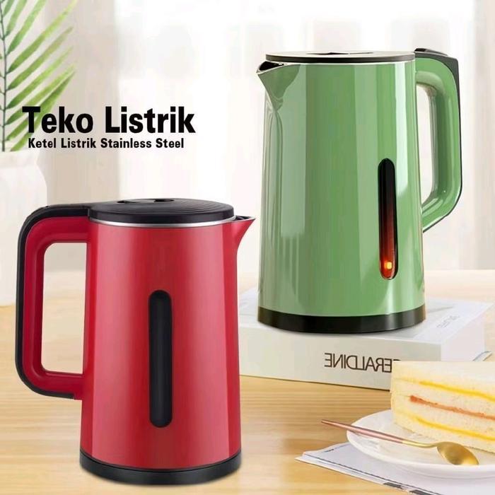Ketel Listrik Air Panas Sqrs Sq 623 Sr-D23 Teko Listrik 2,3 Liter Full Stainless Steel Pemanas Air