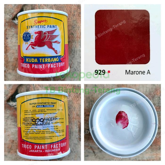 CAT KUDA TERBANG 100 ML MARONE A 929 CAT MINYAK BESI KAYU MERAH MAROON