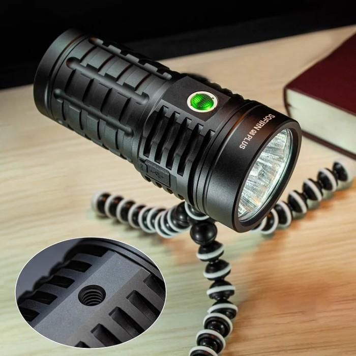SOFIRN Q8PLUS RECHARGEABLE FLASHLIGHT 16000 LUMENS ANDURIL 2.0 UI POWERBANK FUNCTION