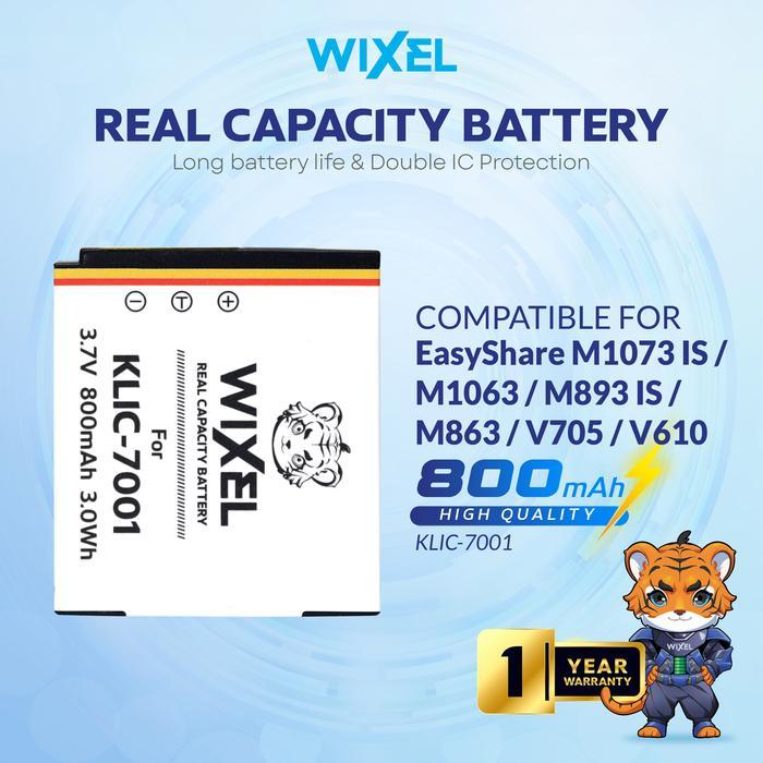 WIXEL Baterai Kamera KLIC-7001 for Kodak EasyShare M341 M340 M320 M1073 V550 V570 V610 V705 M753