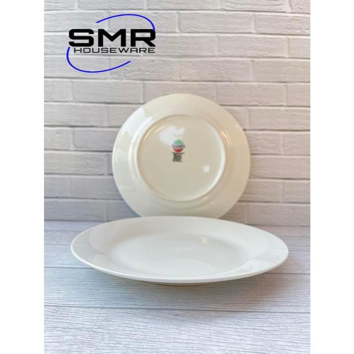 PIRING MAKAN KERAMIK CEPER PUTIH POLOS UKURAN 9 INCHI