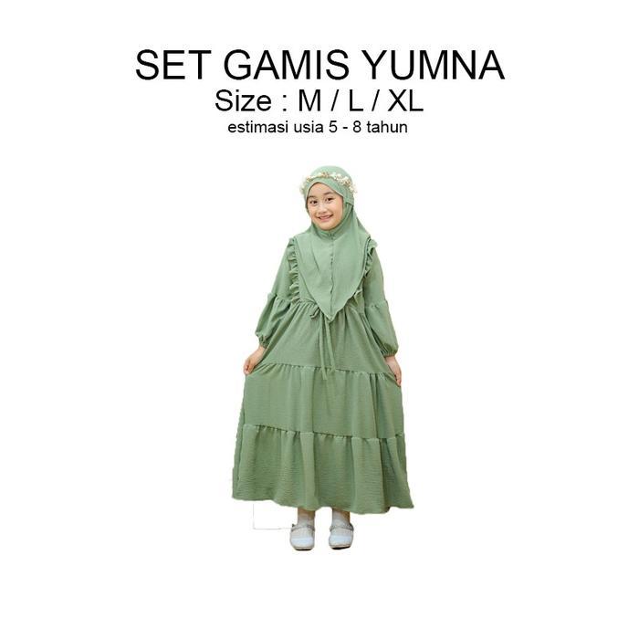 SET GAMIS YUMNA ANAK PEREMPUAN 5-8 THN MUSLIM BAJU SYARI DRESS